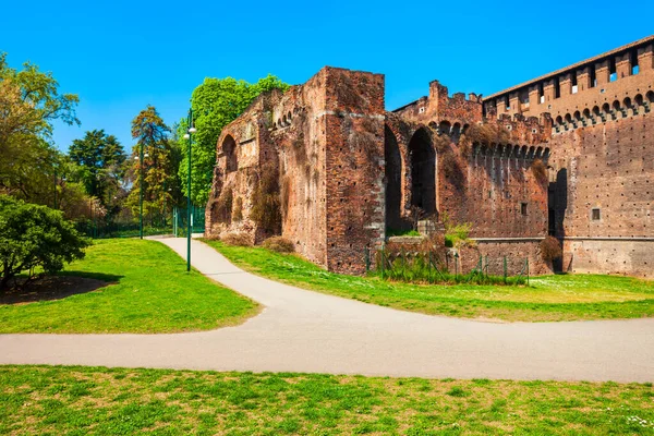 Sforza Castle Castello Sforzesco Located Milan City Northern Italy — Stock Photo, Image