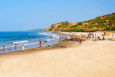Vagator or Ozran beach in north Goa, India clipart