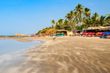 Vagator or Ozran beach in north Goa, India clipart