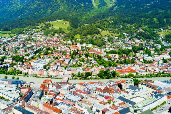 Innsbruck Alps Dağlarının Havadan Panoramik Manzarası Innsbruck Avusturya Nın Batısında — Stok fotoğraf
