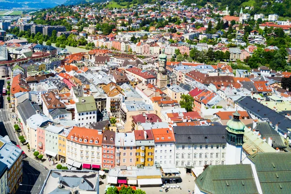 Innsbruck Şehir Merkezi Hava Panoramik Manzarası Innsbruck Avusturya Nın Batısında — Stok fotoğraf