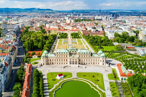 Belvedere Sarayı Nın Panoramik Manzarası Belvedere Sarayı Avusturya Nın Viyana — Stok fotoğraf