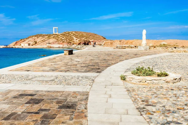 Naxos Portara Apollo Temple Entrance Gate Palatia Island Naxos Island — Stock Photo, Image