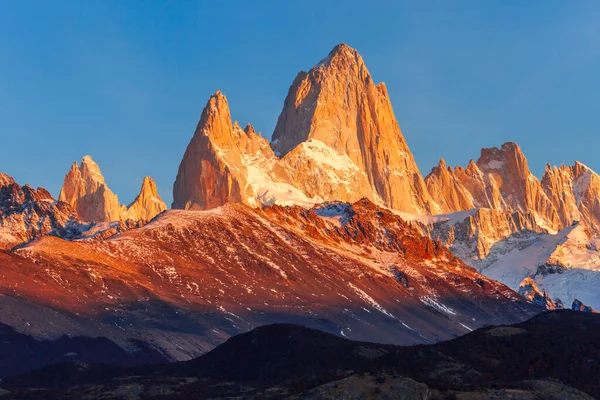 Fitz Roy Výhled Východ Slunce Fitz Roy Hora Poblíž Chalten — Stock fotografie