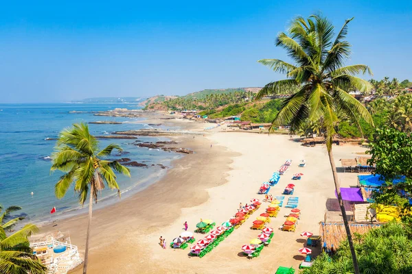 Vagátor Vagy Ozran Strand Légi Panoráma Észak Goa India — Stock Fotó