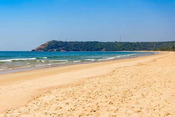 Belleza Playa Solitaria Con Arena Amarilla Goa India — Foto de Stock