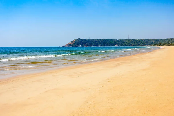 Belleza Playa Solitaria Con Arena Amarilla Goa India — Foto de Stock