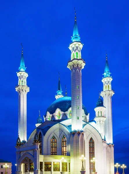 Kul Sharif Mosque Night One Largest Mosques Russia Kul Sharif — Stock Photo, Image