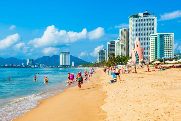 Playa Ciudad Nha Trang Una Playa Pública Situada Centro Nha —  Fotos de Stock