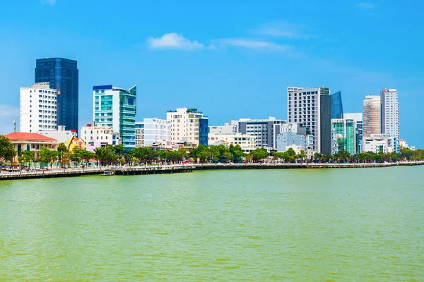 Nang Centrum Skyline Antenn Panoramautsikt Danang Den Fjärde Största Staden — Stockfoto