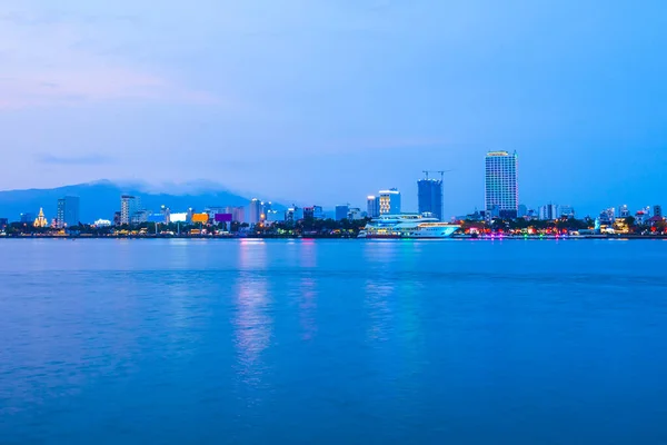 Nang City Centre Skyline Aerial Panoramic View Danang Fourth Largest — Stock Photo, Image