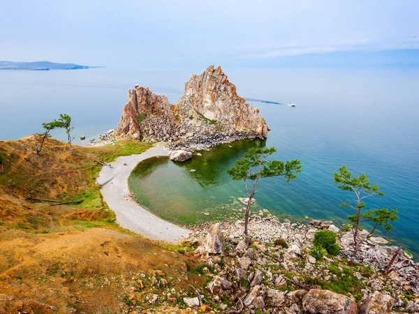 Shamanka Shamans Rock Στη Λίμνη Baikal Κοντά Στο Khuzhir Στο — Φωτογραφία Αρχείου