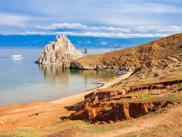 Shamanka Shamans Rock Στη Λίμνη Baikal Κοντά Στο Khuzhir Στο — Φωτογραφία Αρχείου