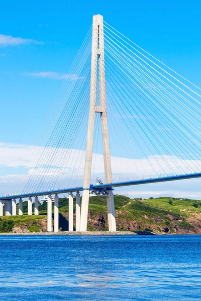 Russky Russian Bridge Bridge Eastern Bosphorus Strait Serve Asia Pacific — Stock Photo, Image