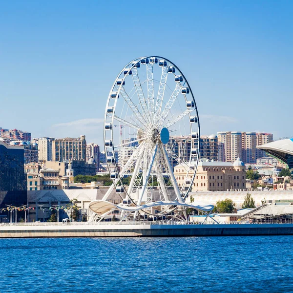 베이지 스카이라인은 바쿠대로 Baku Boulevard Casian Sea Bankment 바라본다 바쿠는 — 스톡 사진