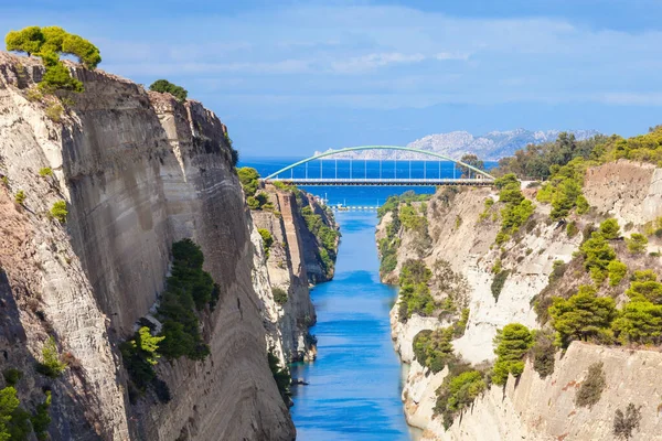 Corinth Canal Canal Connects Gulf Corinth Saronic Gulf Aegean Sea — Stock Photo, Image