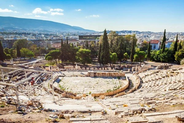 Dionysus Eleuthereus Tiyatrosu Yunanistan Başkenti Atina Büyük Bir Tiyatrodur Atinalı — Stok fotoğraf