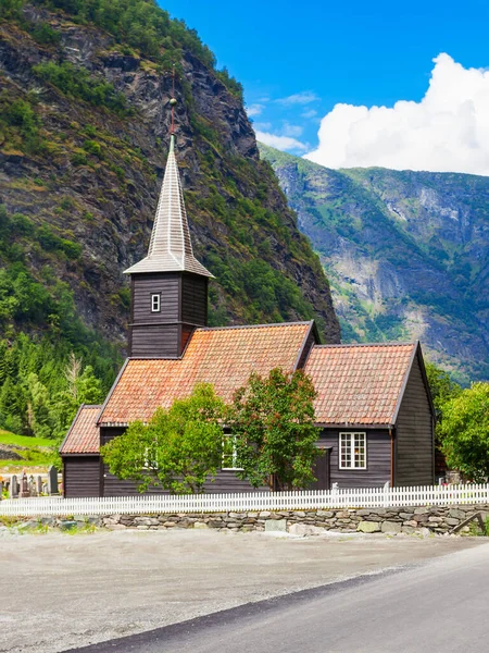 Kościół Flam Lub Flam Kirkje Jest Kościołem Parafialnym Flam Sognefjord — Zdjęcie stockowe