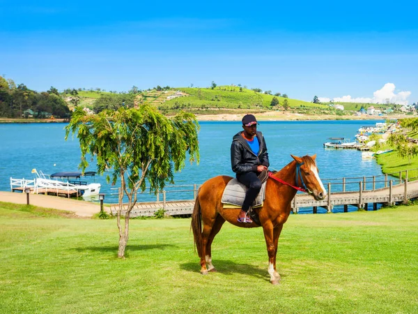 Nuwara Eliya Sri Lanka Febrero 2017 Hombre Identificado Caballo Gregory — Foto de Stock