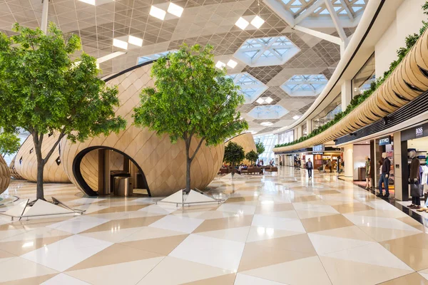 Baku Azerbaijan Settembre 2016 Baku Heydar Aliyev International Airport Interior — Foto Stock