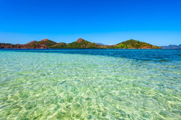 Playa Con Arena Amarilla Agua Turquesa Isla Busuanga Provincia Palawan — Foto de Stock