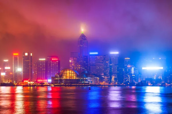 Vista Del Horizonte Isla Hong Kong Desde Muelle Victoria Harbour —  Fotos de Stock