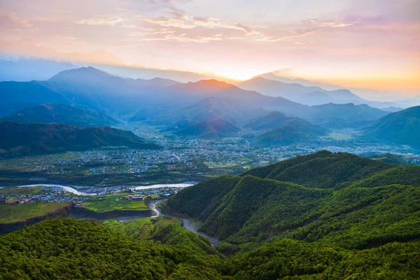 Himalaya Heuvels Luchtfoto Panoramisch Uitzicht Vanaf Sarangkot Heuvel Uitkijkpunt Pokhara — Stockfoto