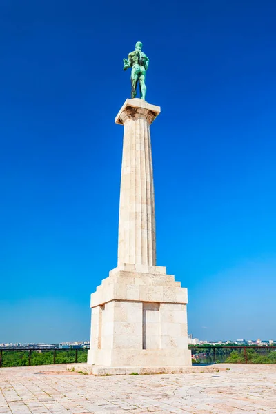 Pobednik Victor Victory Monument Belgrade Fortress Commemorate Serbia Victory Ottoman — Stock Photo, Image