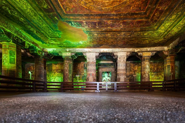 Buddha Statue Ajanta Caves Ancient Buddhist Caves Aurangabad City Maharashtra — Stock Photo, Image