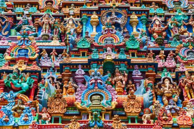 Meenakshi Amman Temple decor, a historic hindu temple located in Madurai city in Tamil Nadu in India clipart