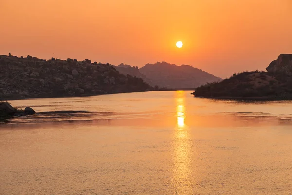 Hora Balvany Řeka Hampi Centrum Hinduistické Vijayanagara Říše Karnataka Státu — Stock fotografie