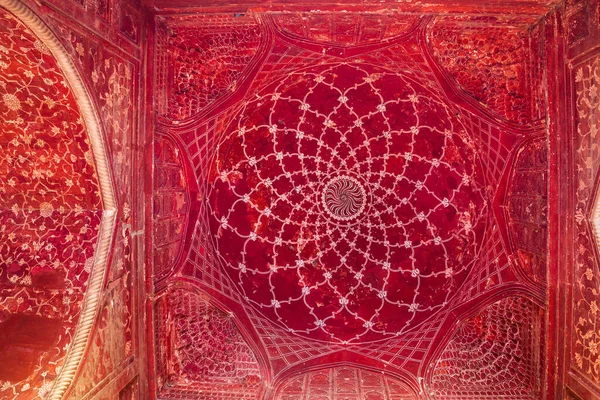 Geometriskt Mönster Bakgrund Väggen Taj Mahal Palats Agra Stad Uttar — Stockfoto