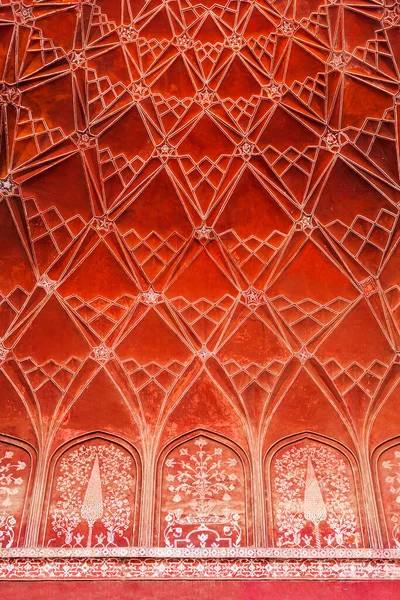 Geometriskt Mönster Bakgrund Väggen Taj Mahal Palats Agra Stad Uttar — Stockfoto