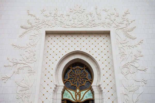 Disegno Floreale Sulla Parete Della Grande Moschea Sheikh Zayed Più — Foto Stock