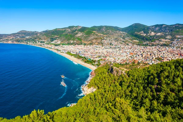 Alanya Kentinin Panoramik Manzarası Antalya Ilinin Türkiye Nin Güney Kıyısı — Stok fotoğraf