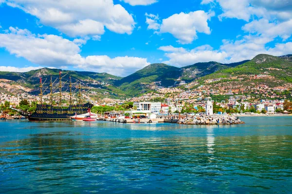 Alanya City Aerial Panoramic View Antalya Province Southern Coast Turkey — Stock Photo, Image