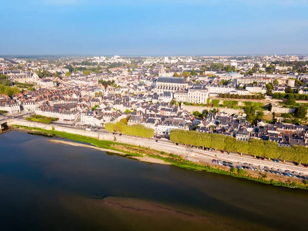 Loire Vallei Blois Stad Panoramisch Uitzicht Vanuit Lucht Frankrijk — Stockfoto