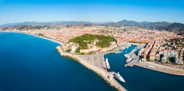 Bonita Vista Panorámica Aérea Niza Una Ciudad Situada Riviera Francesa —  Fotos de Stock