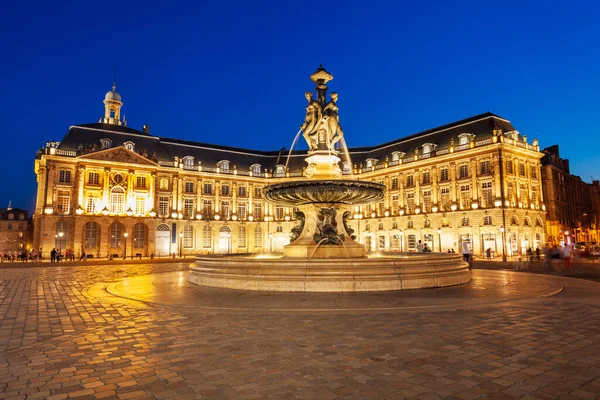 Fontána Tří Grácií Náměstí Place Bourse Francouzském Bordeaux — Stock fotografie