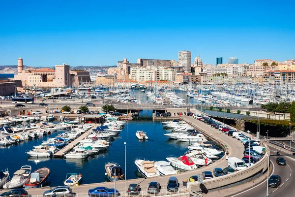 Vieux Port Marseille Marseille Est Deuxième Ville France — Photo