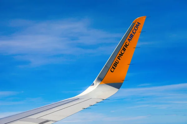 Manila Philippines February 2013 Cebu Pacific Airplane Wing Manila City — Stock Photo, Image