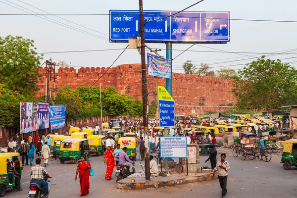 Agra Indien April 2012 Viele Rikschas Auf Den Straßen Der — Stockfoto