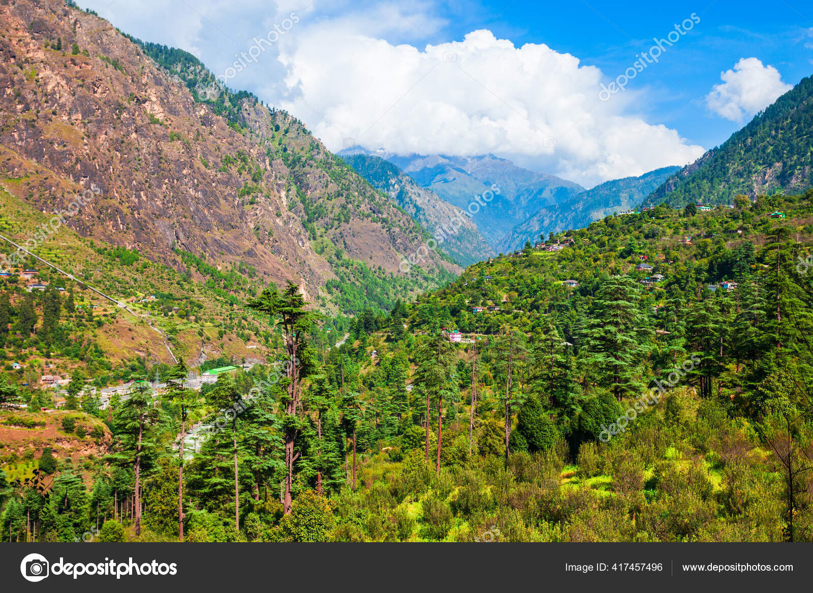 View from Indian Himalayas - Mountain and River Valley Stock Image - Image  of panorama, desert: 49865927