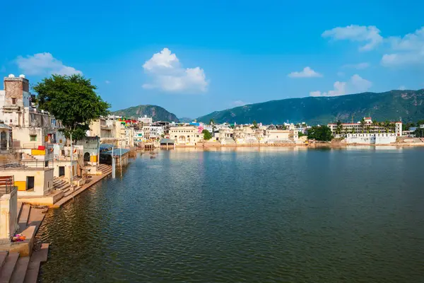 Ghats Jezera Pushkar Městě Pushkar Státě Rajasthan Indii — Stock fotografie