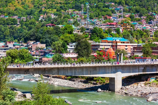 Fiume Beas Vicino Kullu Città Aerea Paesaggio Panoramico Valle Kullu — Foto Stock