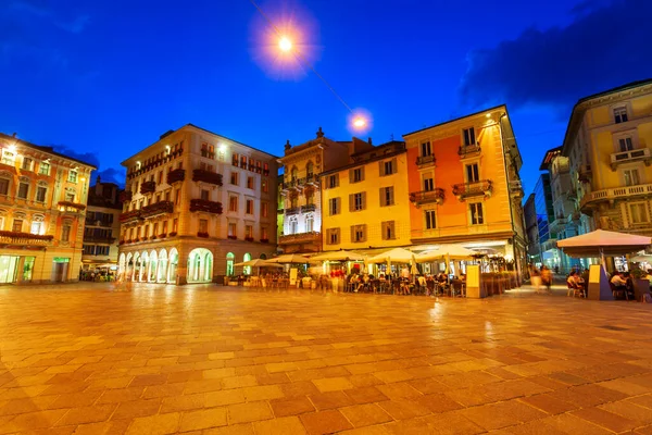 Piazza Della Riforma Reformation Square Main Square Lugano City Canton — Stock Photo, Image