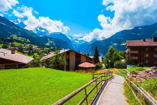 Maisons Traditionnelles Locales Dans Village Wengen Dans District Interlaken Dans — Photo