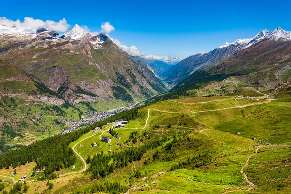 Cordilheira Matterhorn Dos Alpes Localizada Entre Suíça Itália — Fotografia de Stock