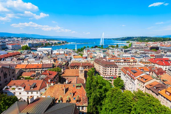 Ginevra Vista Aerea Panoramica Ginevra Seconda Città Più Popolosa Della — Foto Stock