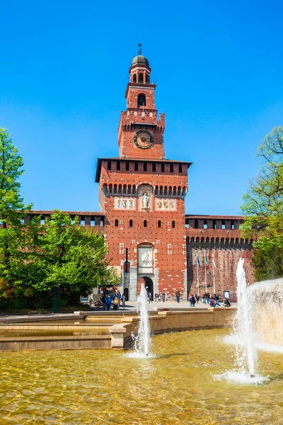 Sforza Slott Eller Castello Sforzesco Ligger Milano Stad Norra Italien — Stockfoto